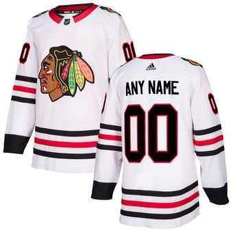 Men%27s Chicago Blackhawks adidas White Authentic Custom Jersey->customized nhl jersey->Custom Jersey